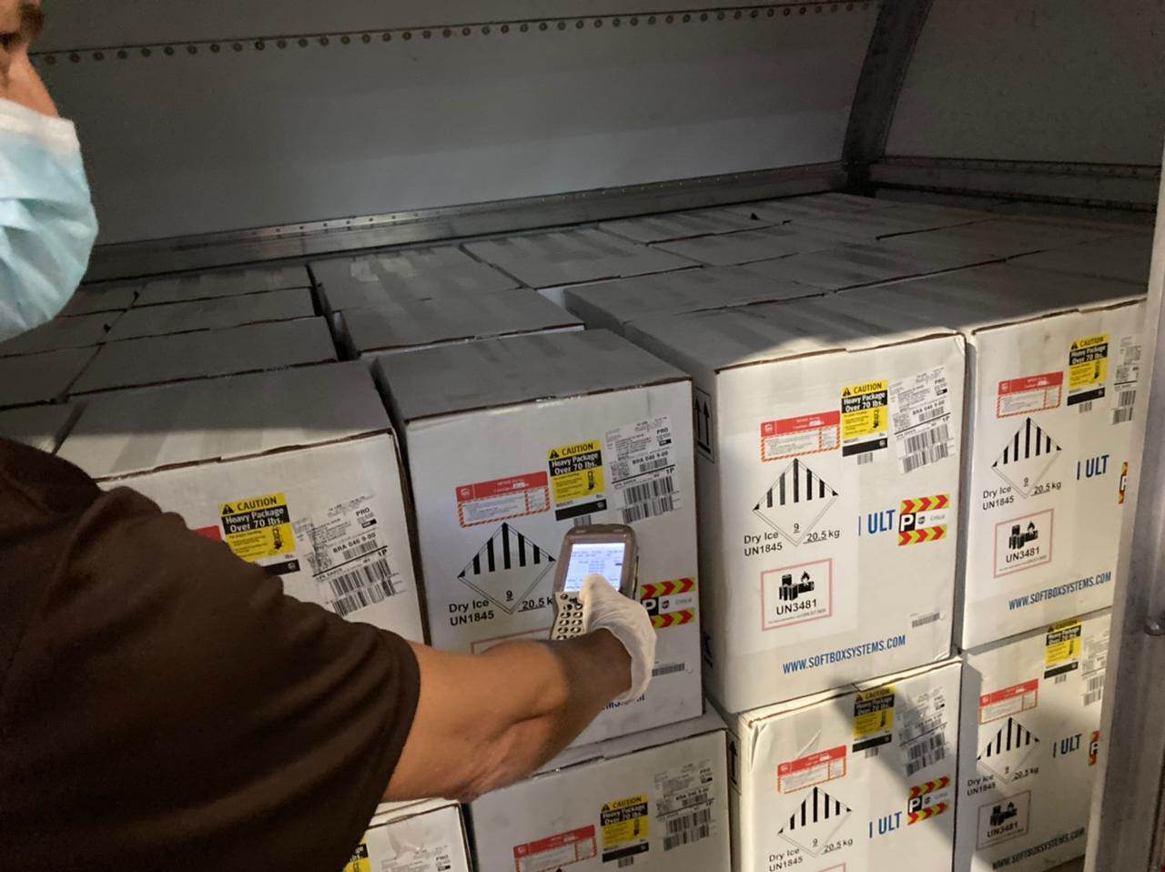 Nova remessa da Pfizer chegou no aeroporto de Viracopos (SP) nesta quinta-feira 