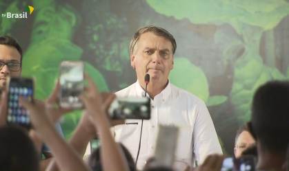 O presidente Jair Bolsonaro (sem partido) durante evento em Marabá, no Pará