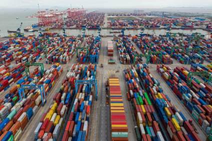 Porto de Nansha em Guangzhou, na China