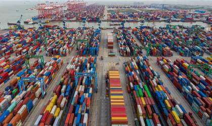 Porto de Nansha em Guangzhou, na China