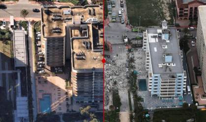Veja antes e depois do prédio que desabou em Miami