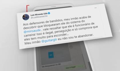 Tweet do Deputado Federal Luis Miranda (DEM) 
