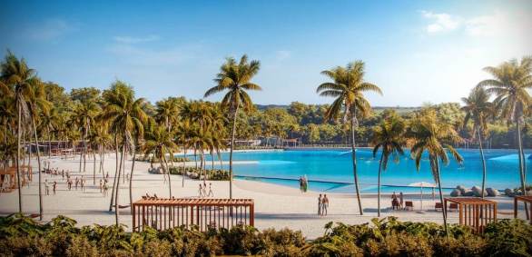 Praia com ondas artificiais do condomínio Praia da Grama