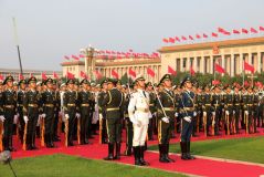 Membros da orquestra militar chinesa 