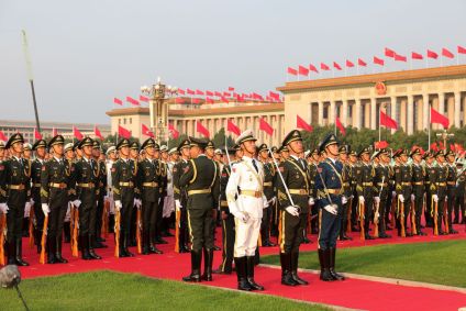 Membros da orquestra militar chinesa 