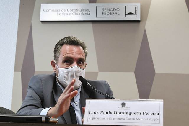 O vendedor Luiz Paulo Dominguetti depõe à CPI da Pandemia nesta quinta-feira (1º O vendedor Luiz Paulo Dominguetti depõe à CPI da Pandemia nesta quinta-feira (1º