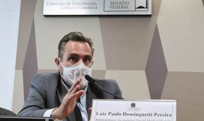 O vendedor Luiz Paulo Dominguetti depõe à CPI da Pandemia nesta quinta-feira (1º