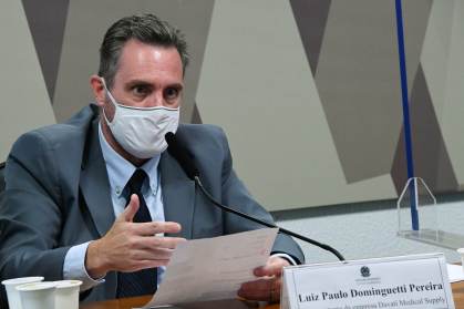 Policial militar Luiz Paulo Dominguetti depõe à CPI