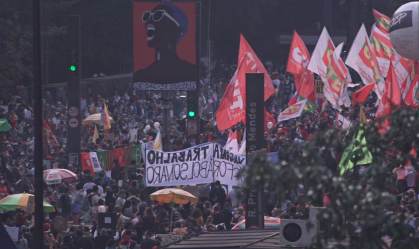 Manifestação contra Bolsonaro próximo ao MASP, na Avenida Paulista (03-07-2021)