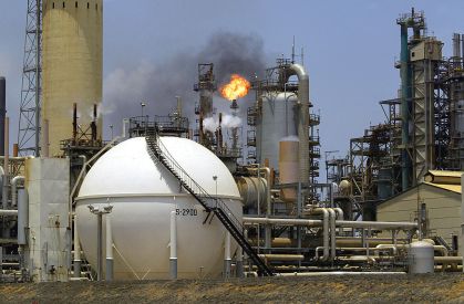 A refinaria de petróleo de Amuay-Cardon, na Venezuela