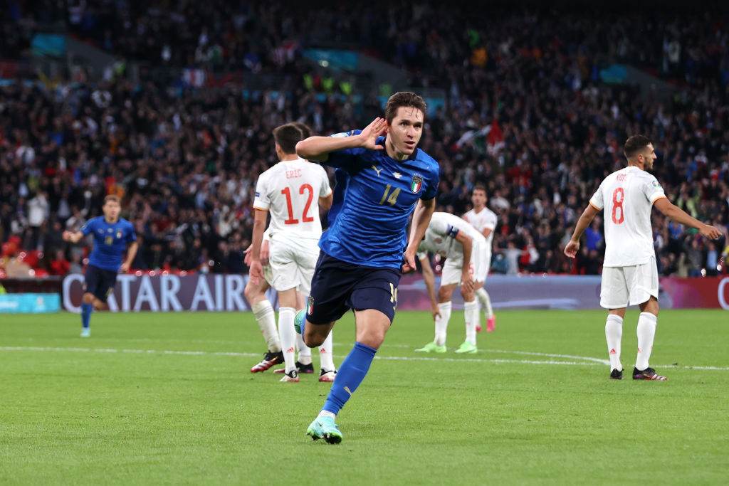 Federico Chiesa gol da Itália Eurocopa