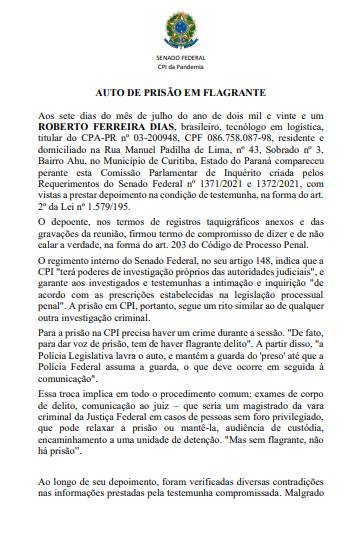 Mandado de prisão de Roberto Dias