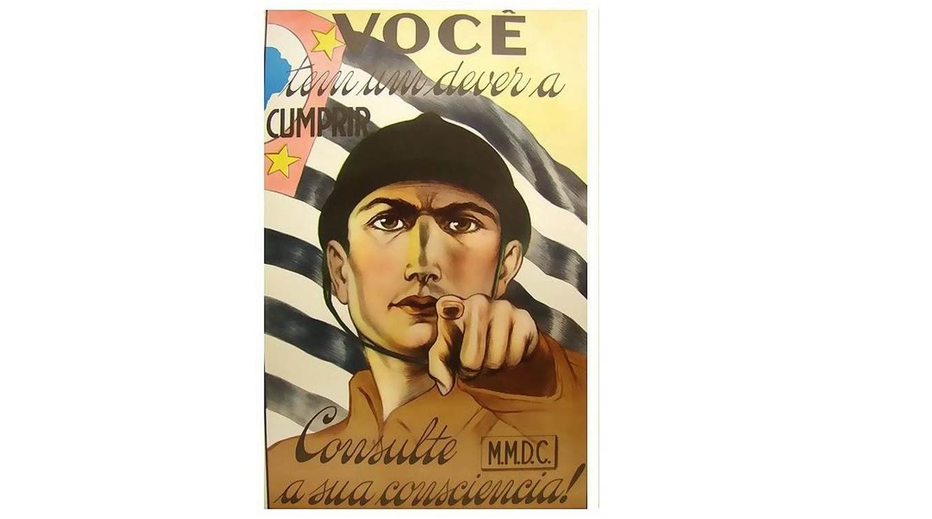 Cartaz convocando para a luta contra o governo central na Revolução de 1932