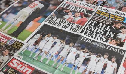 Jornais britânicos repercutem derrota da Inglaterra frente à Itália na Eurocopa