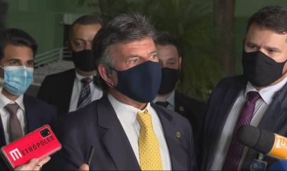 O presidente do STF, Luiz Fux, conversou com a imprensa após encontrar Bolsonaro