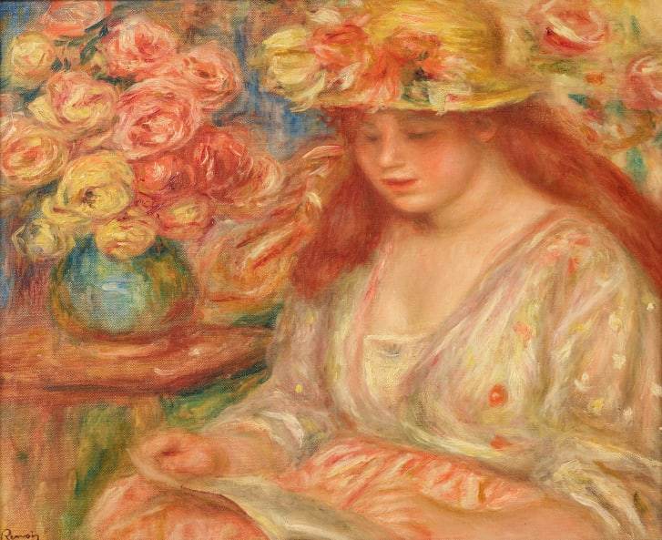 Pintura 'A Leitura', de Pierre-Auguste Renoir Pintura 'A Leitura', de Pierre-Auguste Renoir