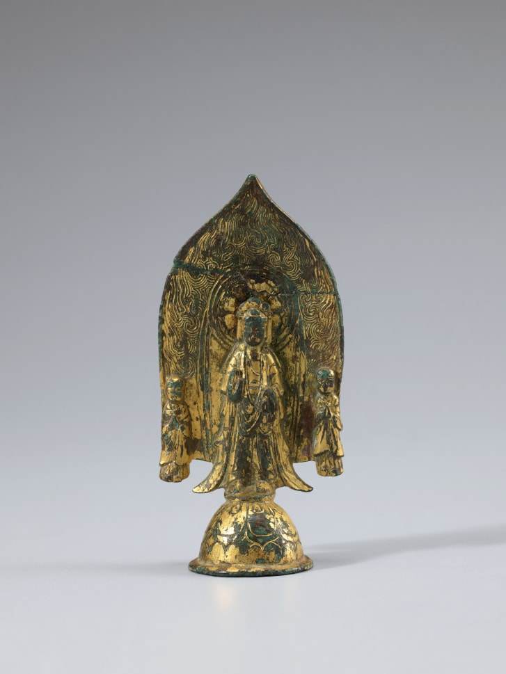 Um bodhisattva de bronze do século 6
Um bodhisattva de bronze do século 6