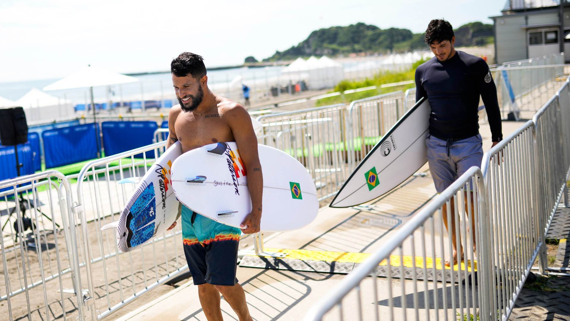 Esperanças de medalha no surfe, brasileiros Italo ferreira e Gabriel Medina
Esperanças de medalha no surfe, brasileiros Italo ferreira e Gabriel Medina