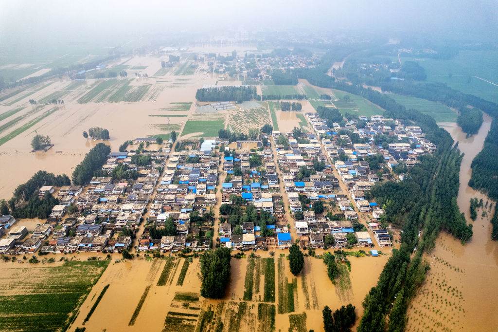 Visão aérea da província de Pengcun, na China