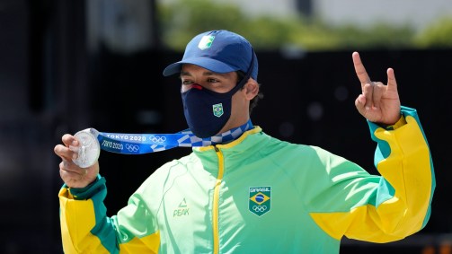 Kelvin Hoefler, medalhista de prata no skate street nas Olimpíadas