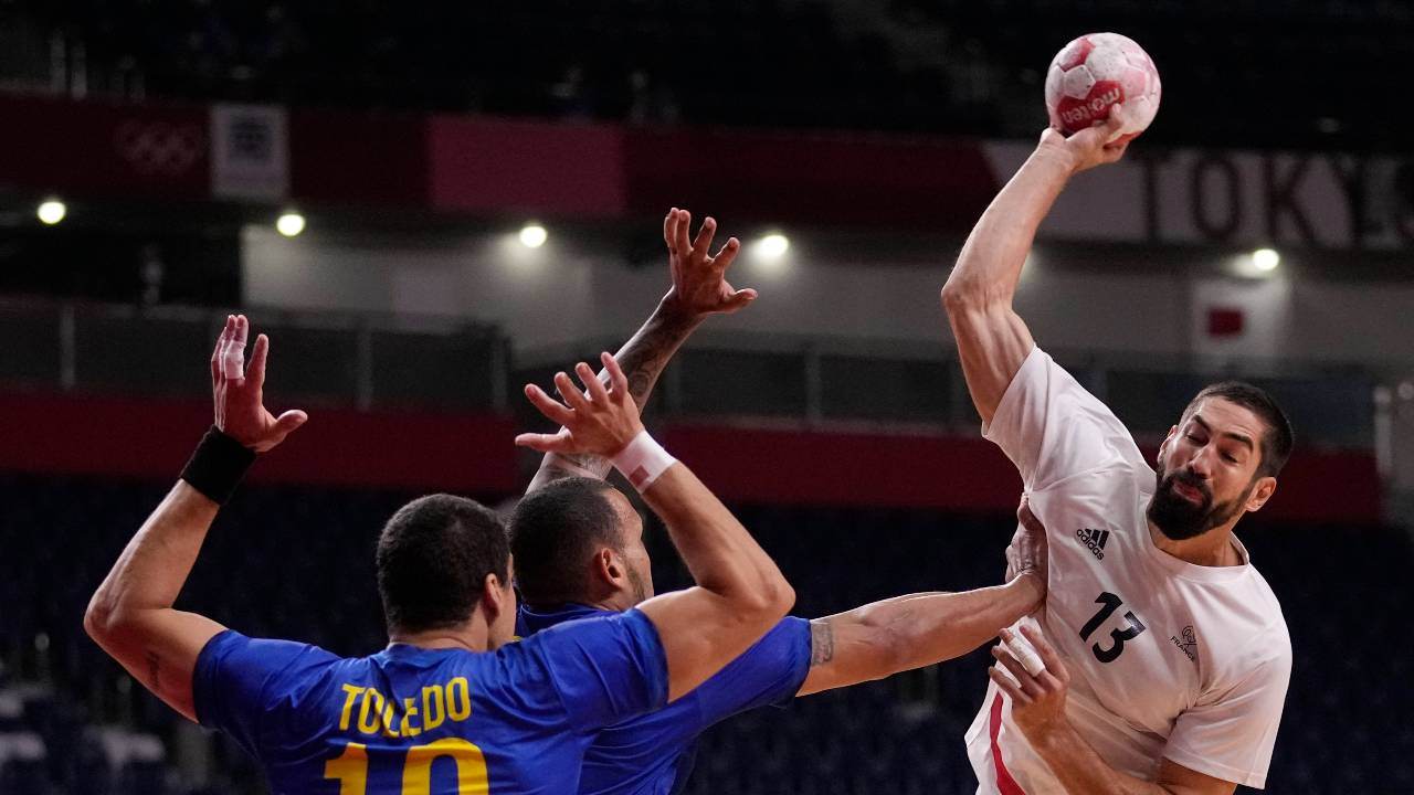 Brasil e França no handebol masculino