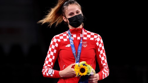 Matea Jelic, da Croácia, ouro no Taekwondo feminino até 67kg