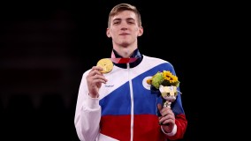 O russo Maksim Khramtcov, vencedor do Taekwondo até 80kg