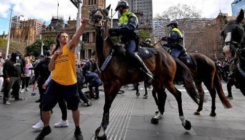 Protestos contra lockdown em Sydney