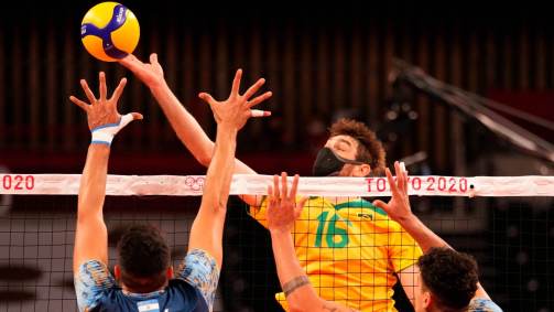 Brasil e Argentina fizeram partida equilibrada na segunda rodada do vôlei