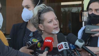 Deputada federal Joice Hasselmann (PSL-SP) falou com a imprensa