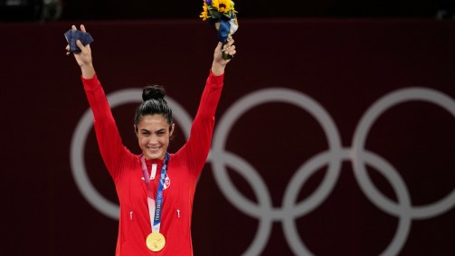 No taekwondo 67kg, a sérvia Milica Mandic foi a campeã