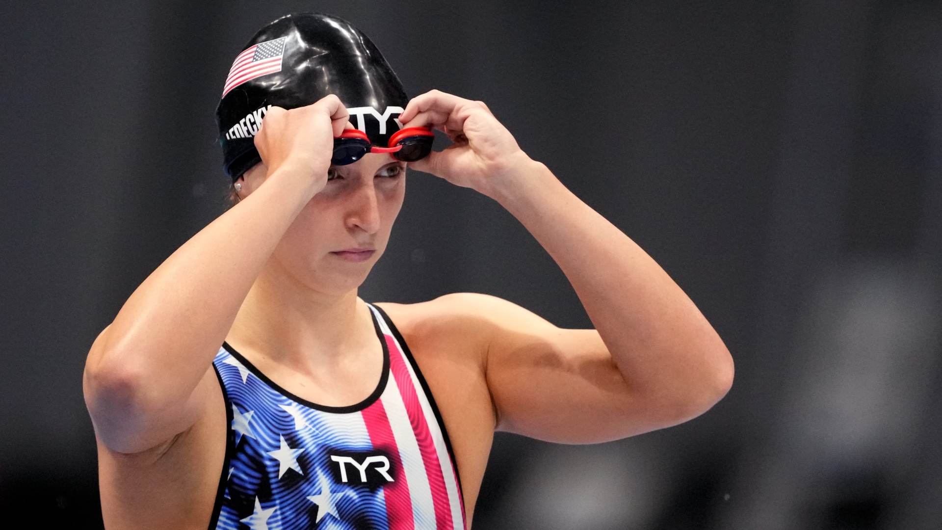 Katie Ledecky, da natação dos Estados Unidos, nas Olimpíadas de Tóquio Katie Ledecky, da natação dos Estados Unidos, nas Olimpíadas de Tóquio