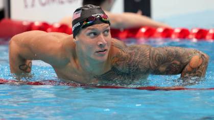 Caeleb Dressel, campeão dos 100m livre na natação das Olimpíadas de Tóquio