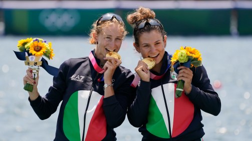 Valentina Rodini e Federica Cesarini, da Itália, conquistaram a medalha de ouro 