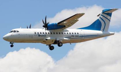 Avião usado no tour ao Santuário de Nossa Senhora Aparecida