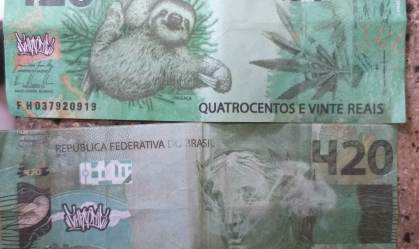 Nota falsa de R$ 420