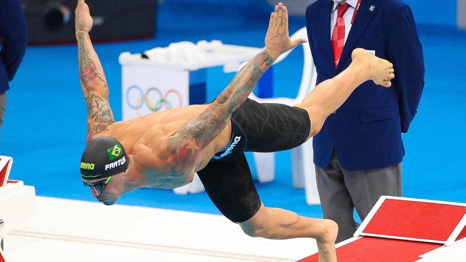 Bruno Fratus salta na piscina nas semifinais das Olimpíadas de Tóquio Bruno Fratus salta na piscina nas semifinais das Olimpíadas de Tóquio