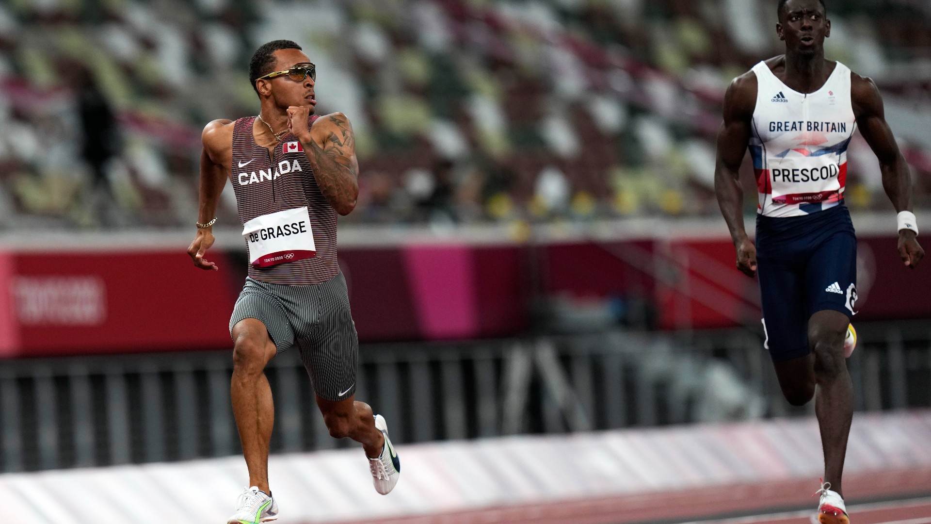 Canadense Andre De Grasse foi o mais rápido nas semifinais dos 100m Canadense Andre De Grasse foi o mais rápido nas semifinais dos 100m