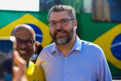 Ernesto Araujo - manifestação Brasília 
