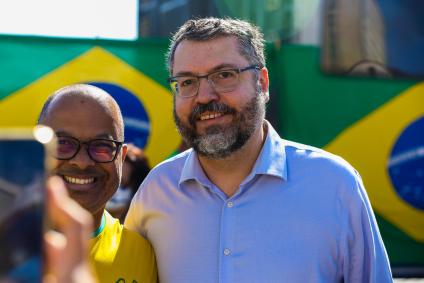 Ernesto Araujo - manifestação Brasília 