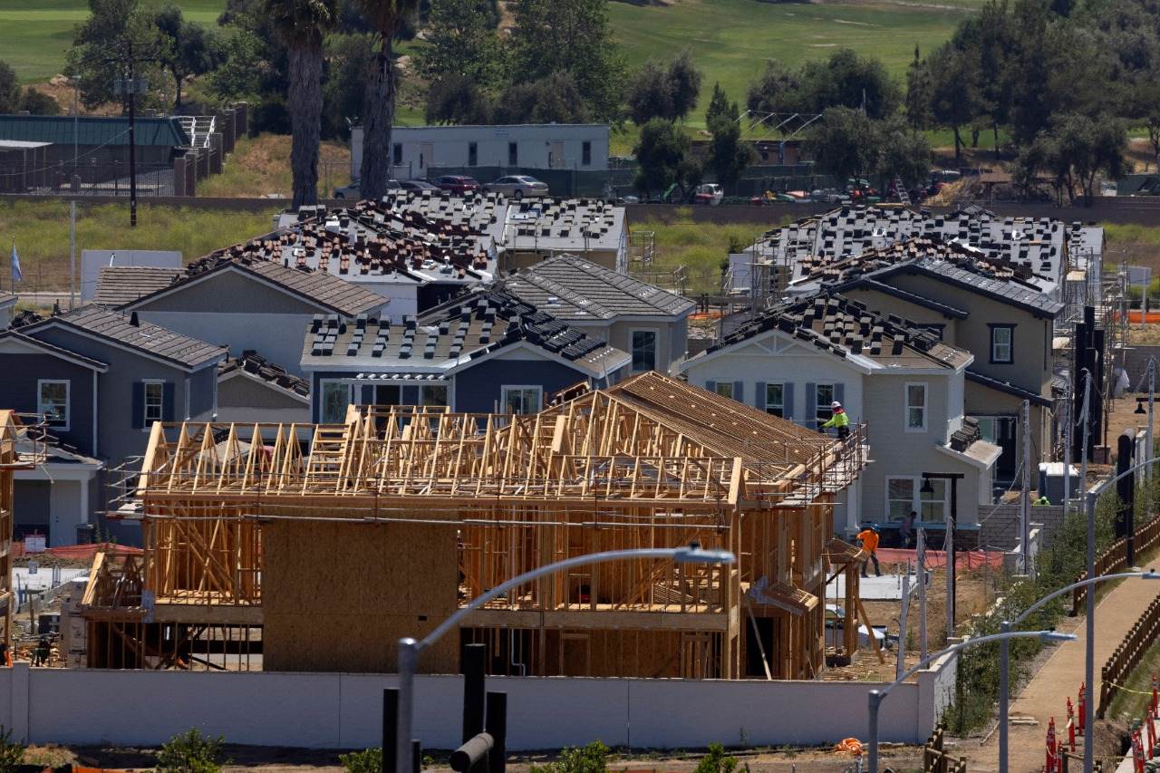Construção de casas residenciais nos EUA