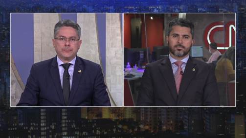 Os senadores Alessandro Vieira e Marcos Rogério em O Grande Debate (03.Ago.2021)