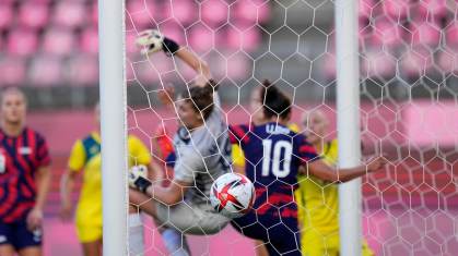Megan Rapinoe, dos EUA, fez gol olímpico em disputa do bronze ocntra Austrália
