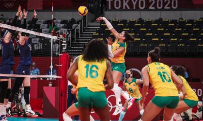 Brasil e Coreia do Sul se enfrentam em partida de vôlei válida pelas Olimpíadas de Tóquio 2020