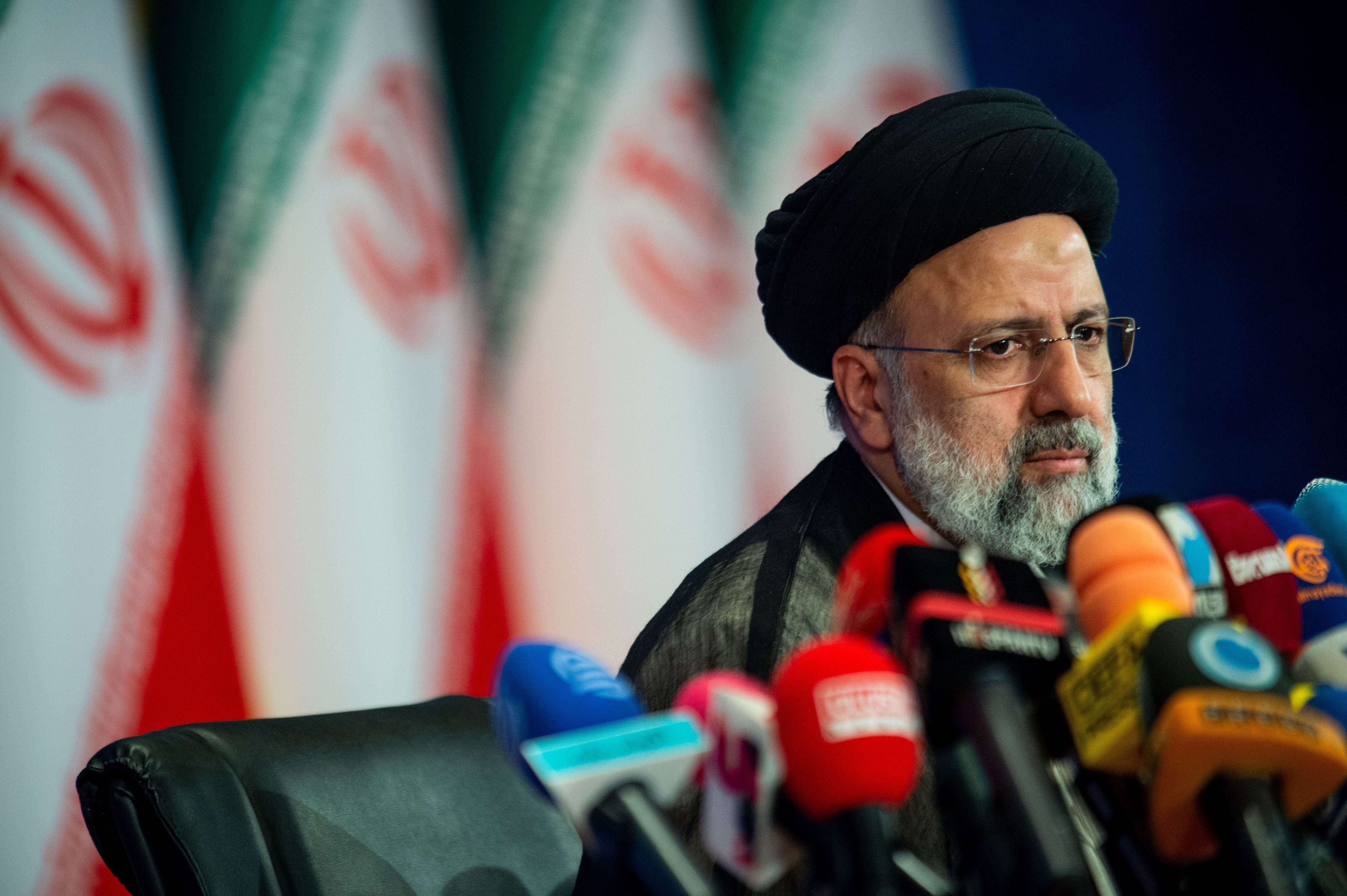 Ebrahim Raisi, em uma entrevista coletiva, no dia 21 de junho, após sua vitória 