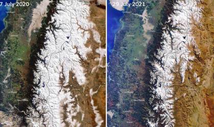 Neve na Cordilheira dos Andes