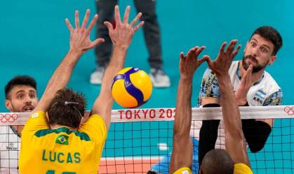 Brasil e Argentina no vôlei masculino