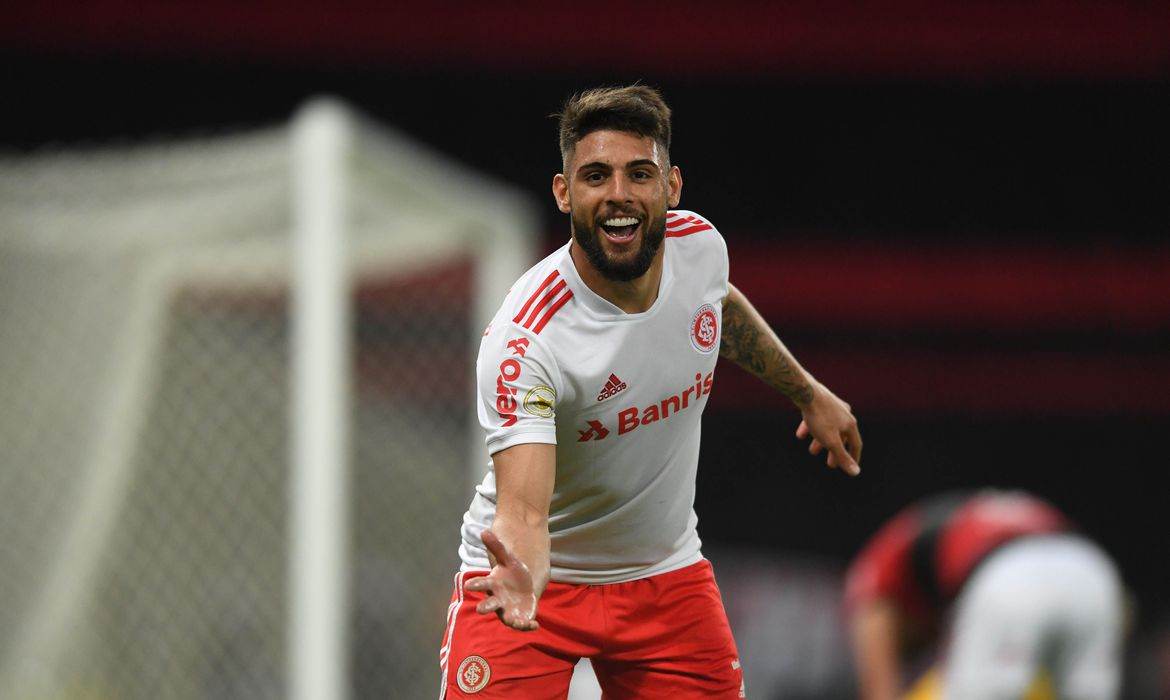 Jogador Yuri Alberto, do Internacional, durante partida contra o Flamengo (08/08