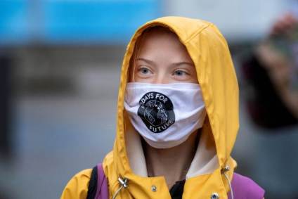 Greta Thunberg em protesto em Estocolmo