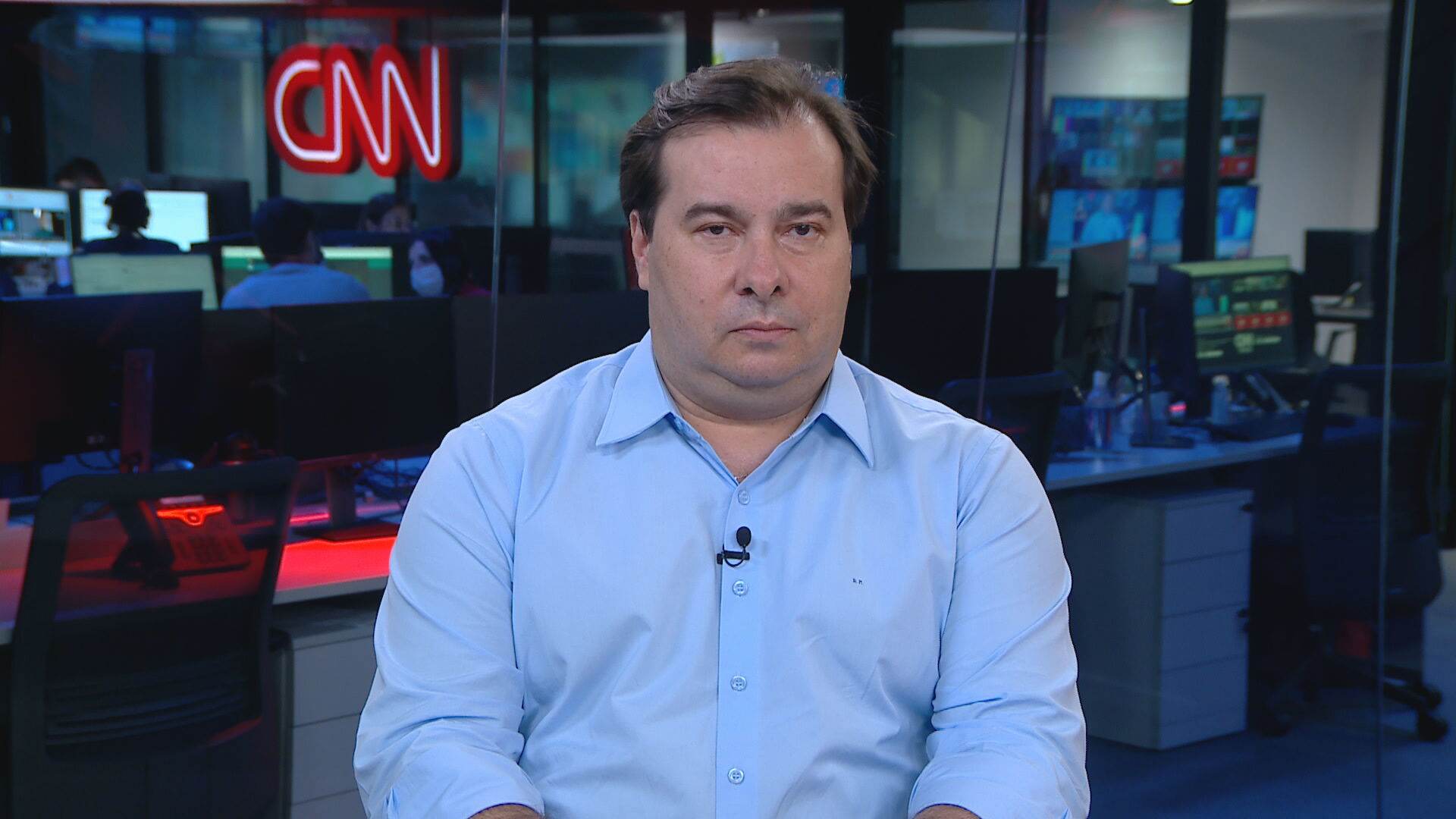 O deputado Rodrigo Maia em entrevista à CNN O deputado Rodrigo Maia em entrevista à CNN